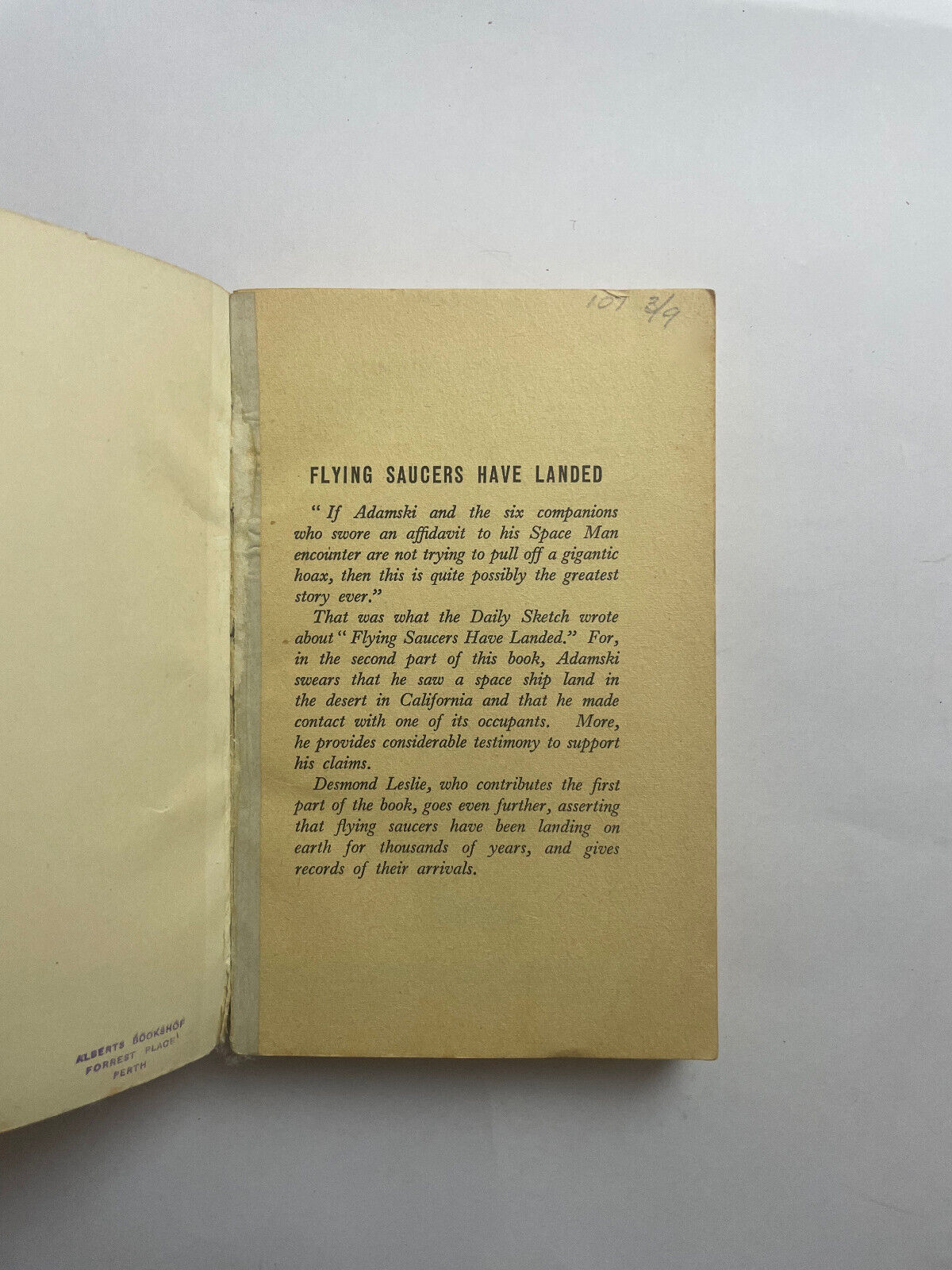 FLYING SAUCERS HAVE LANDED by Desmond Leslie George Adamski Panther