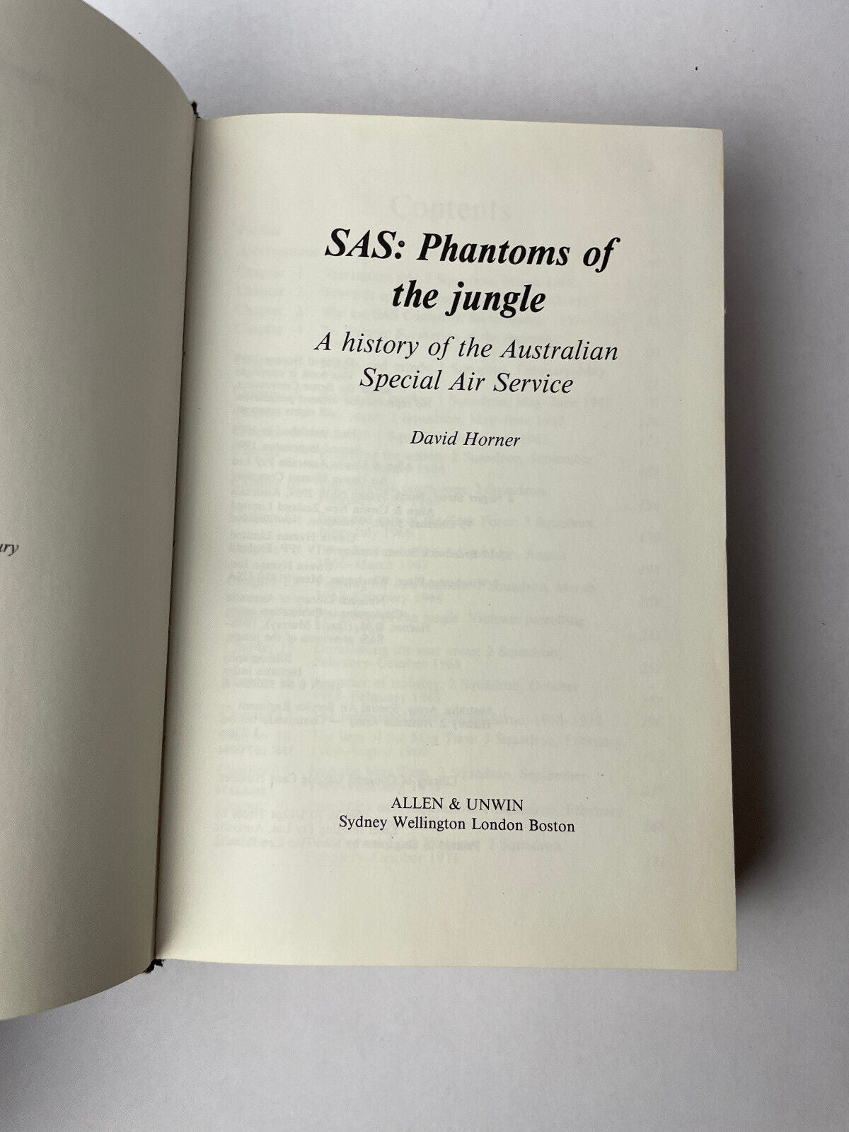 SAS PHANTOMS OF THE JUNGLE HISTORY OF AUSTRALIAN SPECIAL AIR SERVICE D.M HORNER