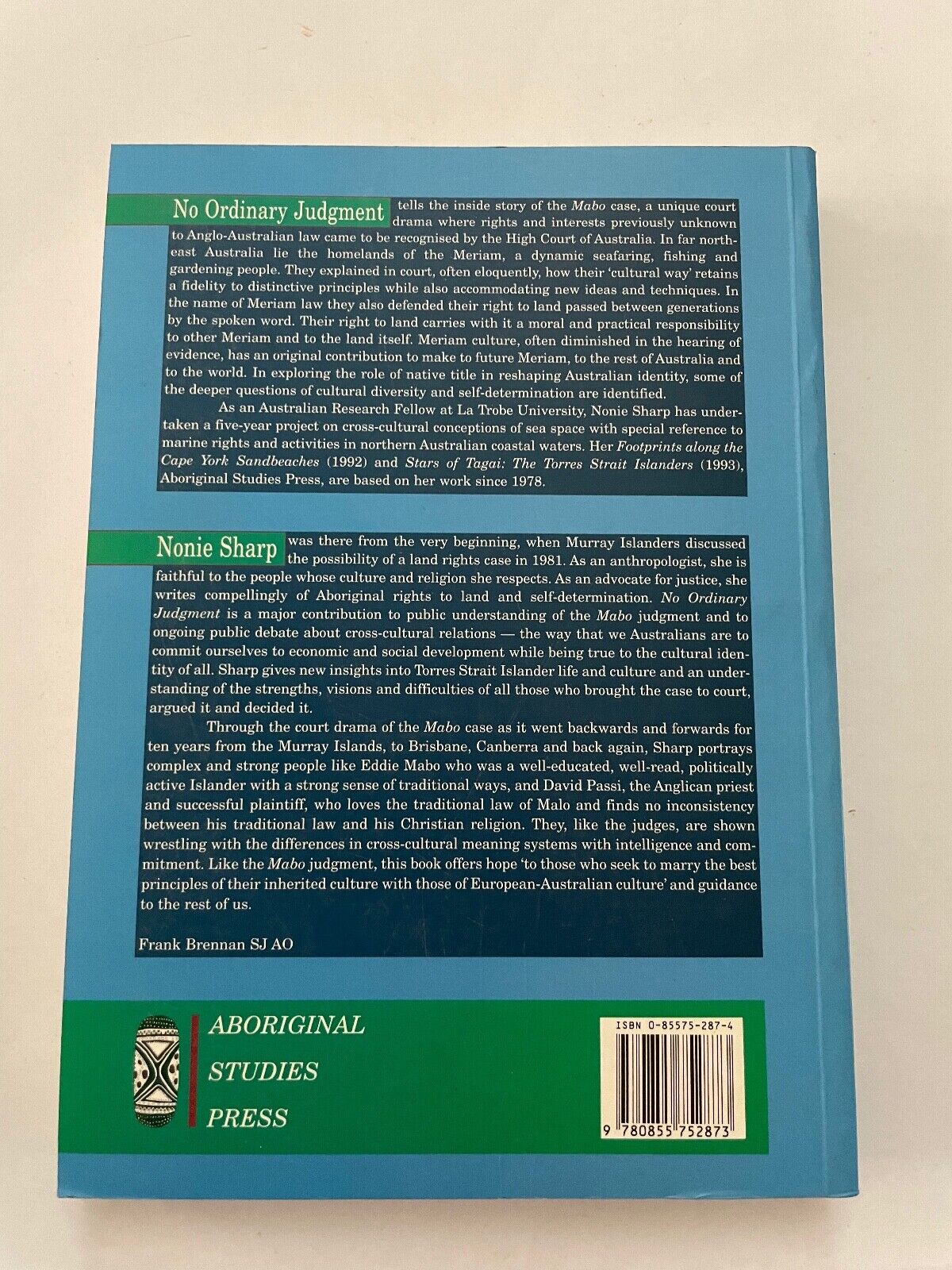 No Ordinary Judgment: Mabo, the Murray Islanders' Land Case by Nonie Sharp (Engl
