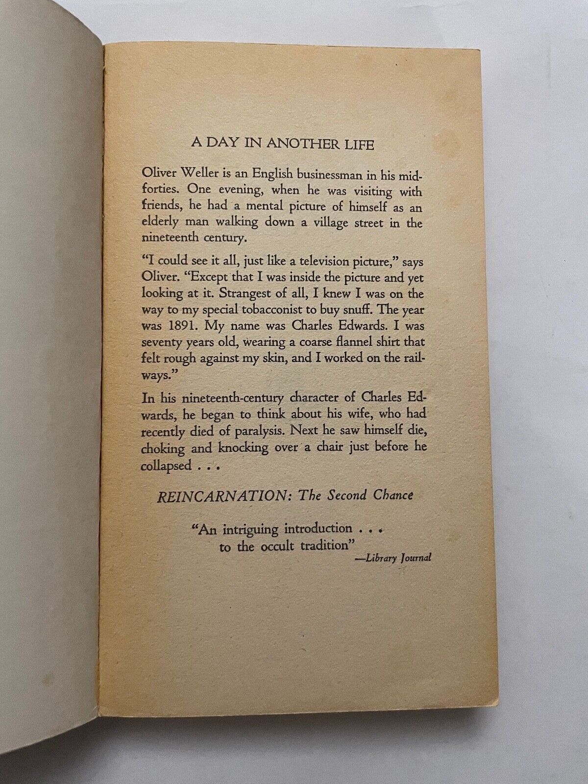 Reincarnation: the second chance by Sybil Leek (Paperback, 1975)