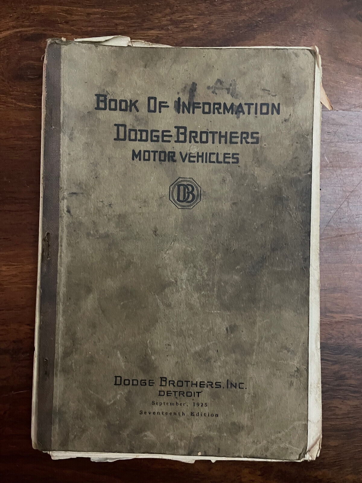 Two Books Of Information-Dodge Brothers Motor Vehicles - Dodge Brothers Detroit