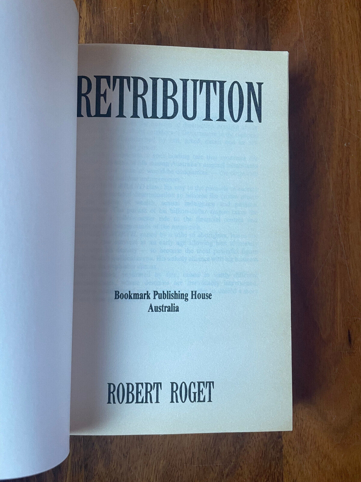 Retribution by Robert Roget Paperback WA
