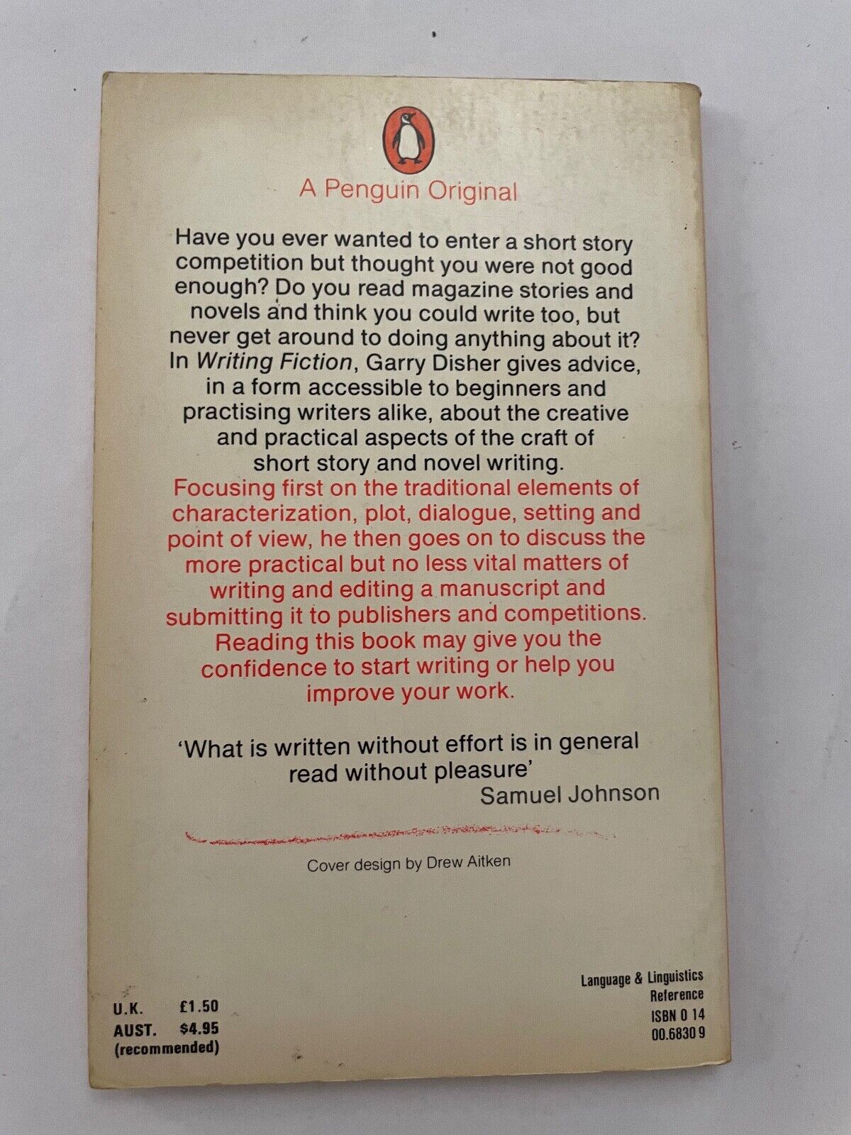 Writing Fiction: An introduction to the craft by Garry Disher (Paperback, 2001)