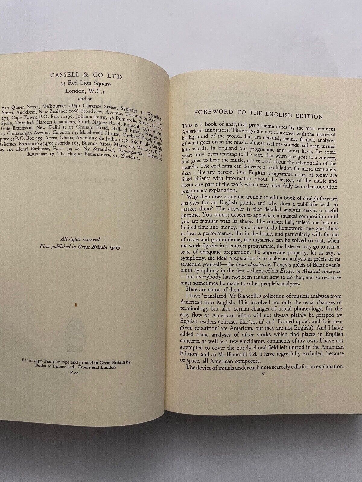 The Analytical Concert Guide by Louis Brancolli & William Mann
