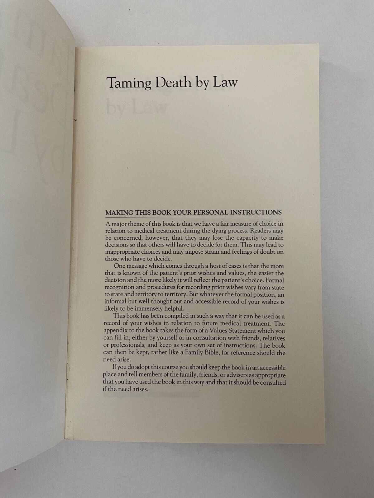 Taming Death by Law by D. J. Lanham 1st ed Large PB 0582800714