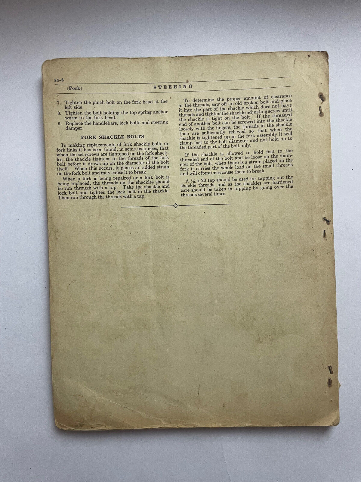 Original Indian MOTORCYCLE 741 & Sport Scout Operation & Maintenance Manual