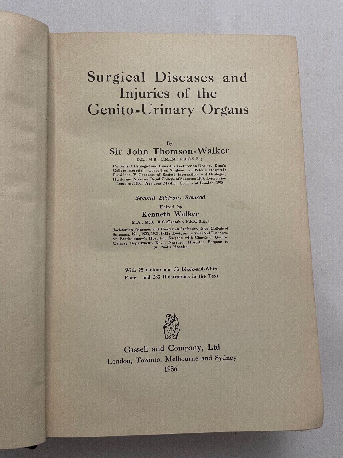 Surgical Diseases and Injuries of the Genito-Urinary Organs by J Thomson-Walker