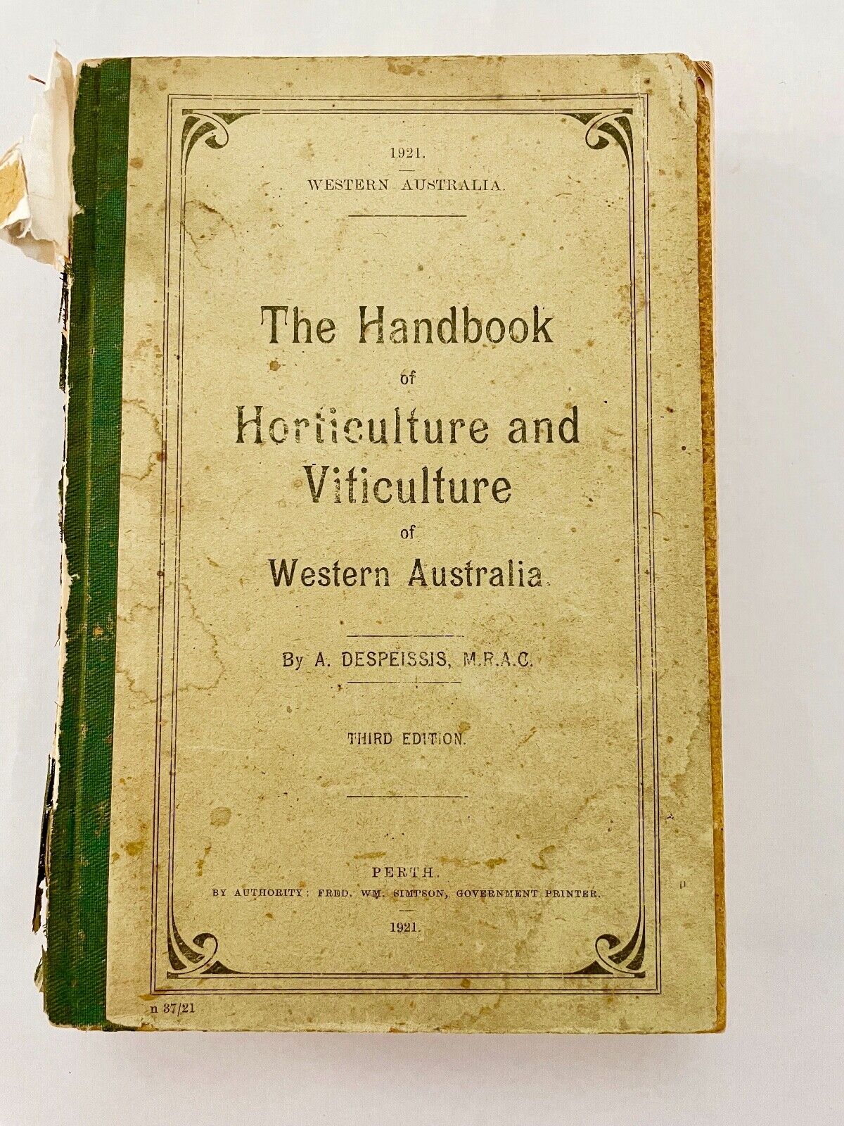The Handbook of Horticulture & Viticulture of Western Australia by A Despeissis