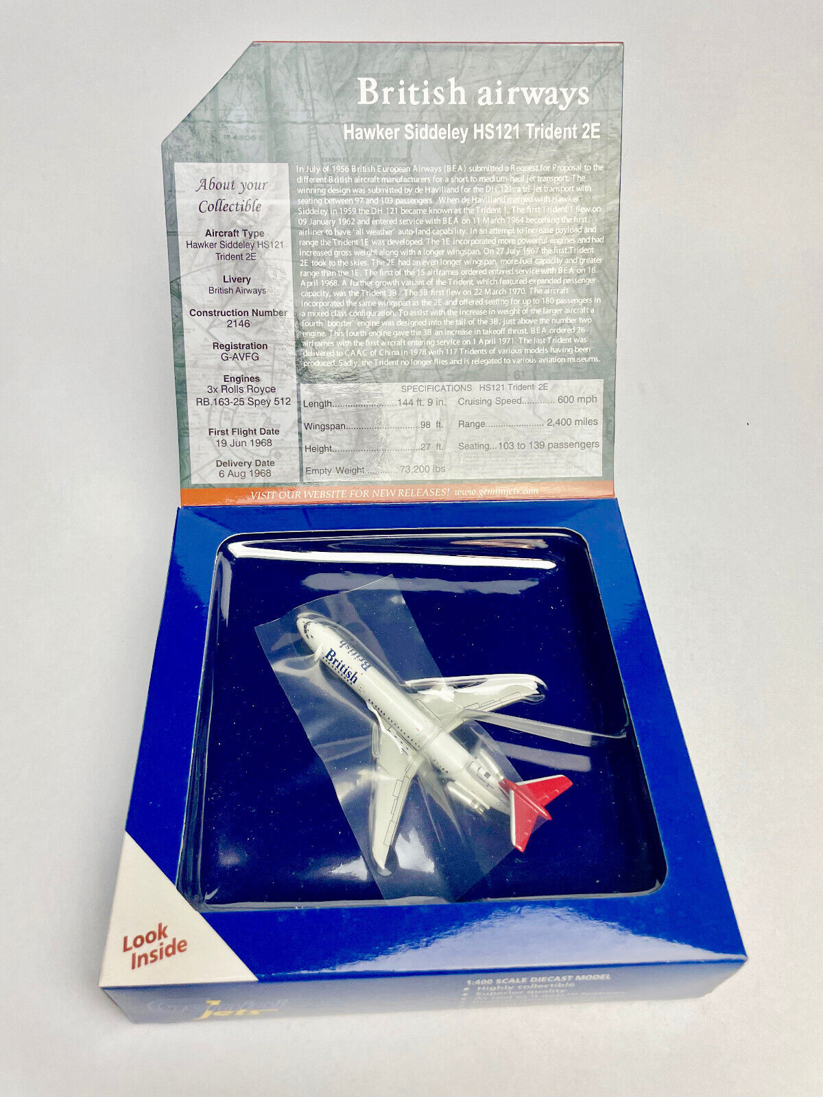 BRITISH AIRWAYS HS121 TRIDENT 2E 1/400 G-AVFG HAWKER SIDDELEY