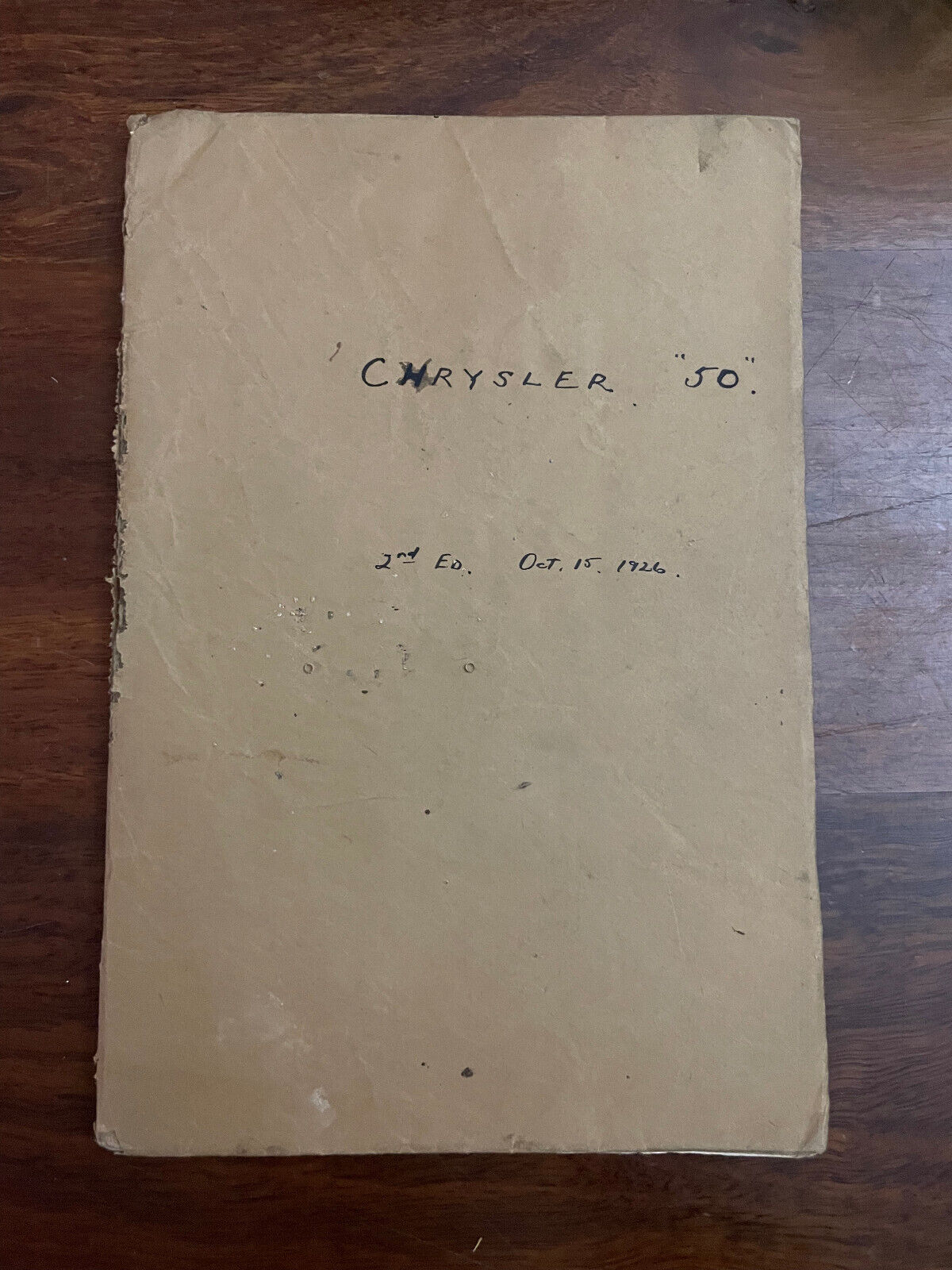Original Chrysler "50" Instruction Book 1926 Owner's Manual