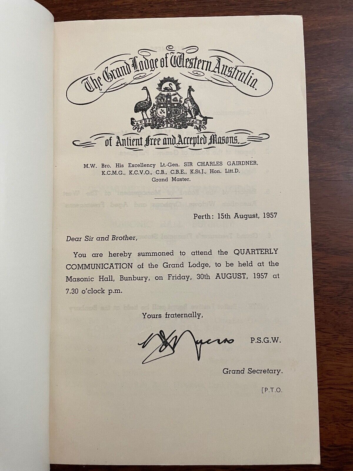 Proceedings of the Grand Lodge of Western Australia May 1957-1958