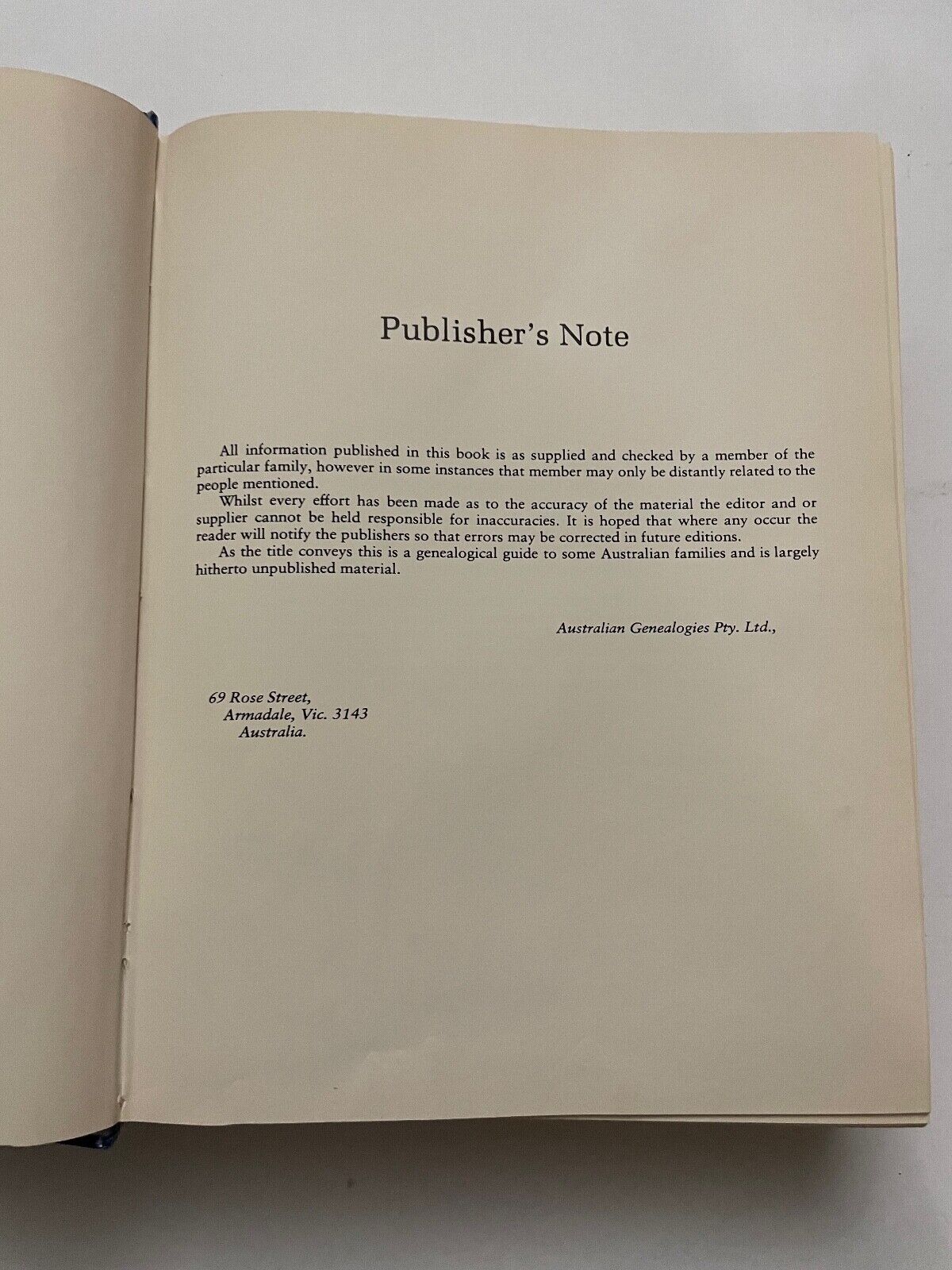Leask's Australian Genealogies (Hardcover, 1979)