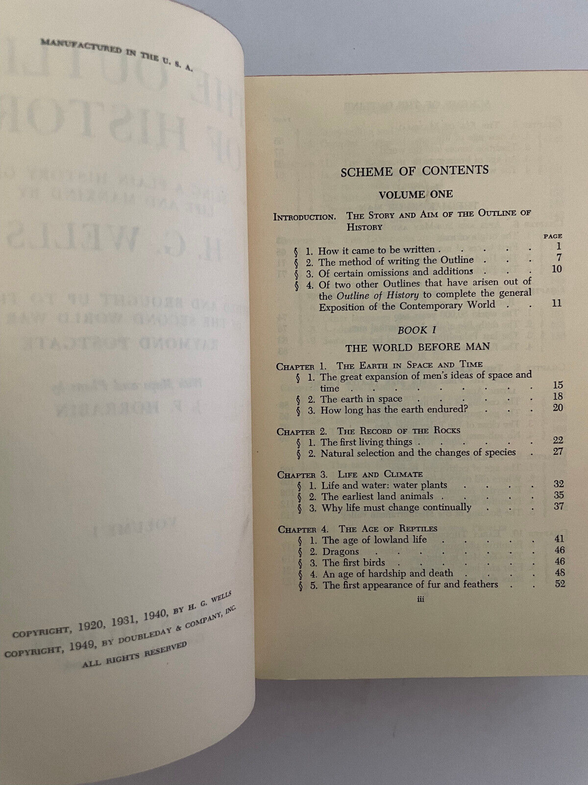 The Outline of History HG Wells 2 Volumes Book Club Ed 1956