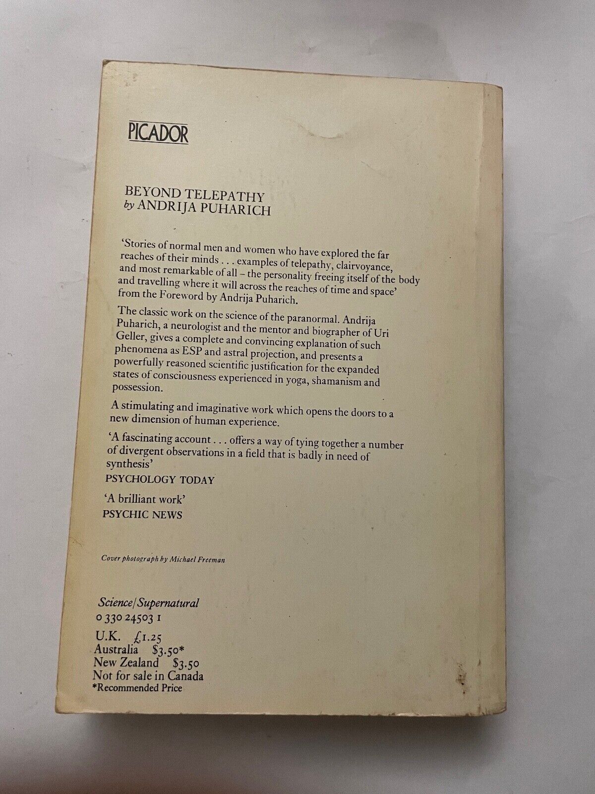 Beyond Telepathy by Andrija Puharich