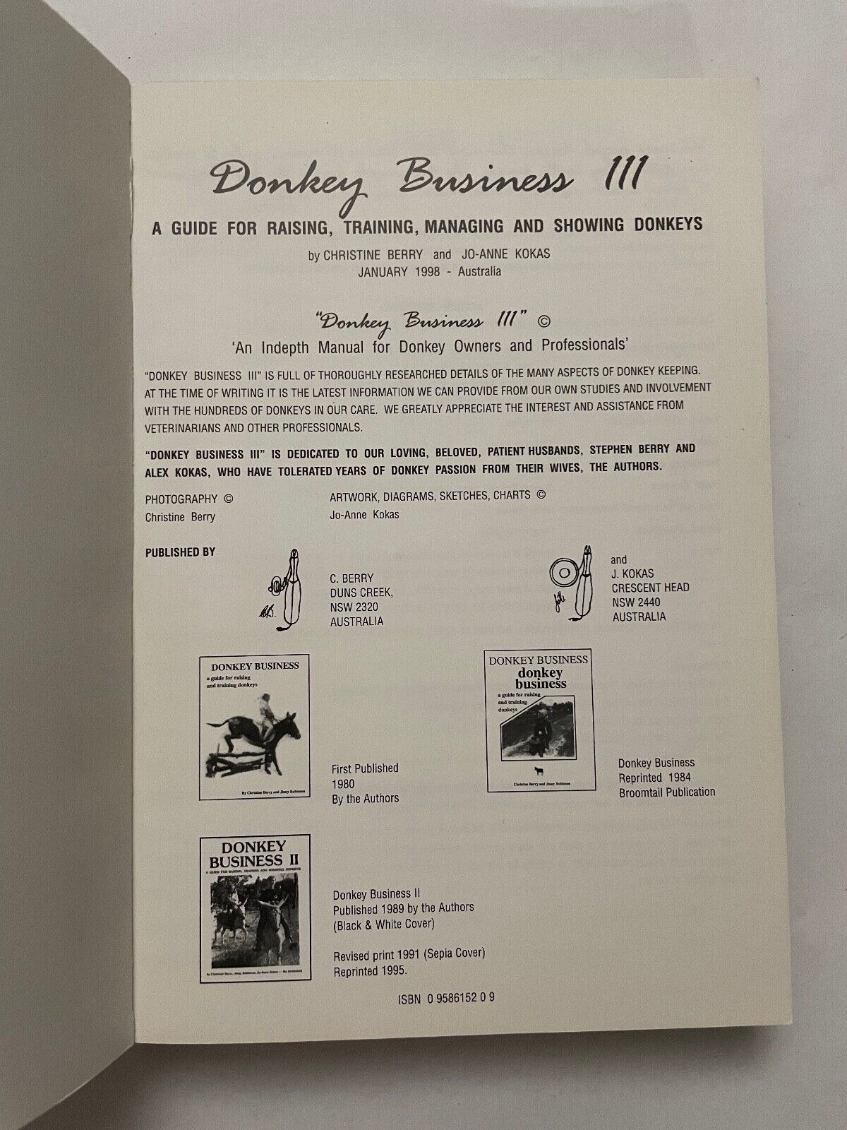 Donkey Business III: a Guide for Raising, Training, Managing and Showing Donkeys