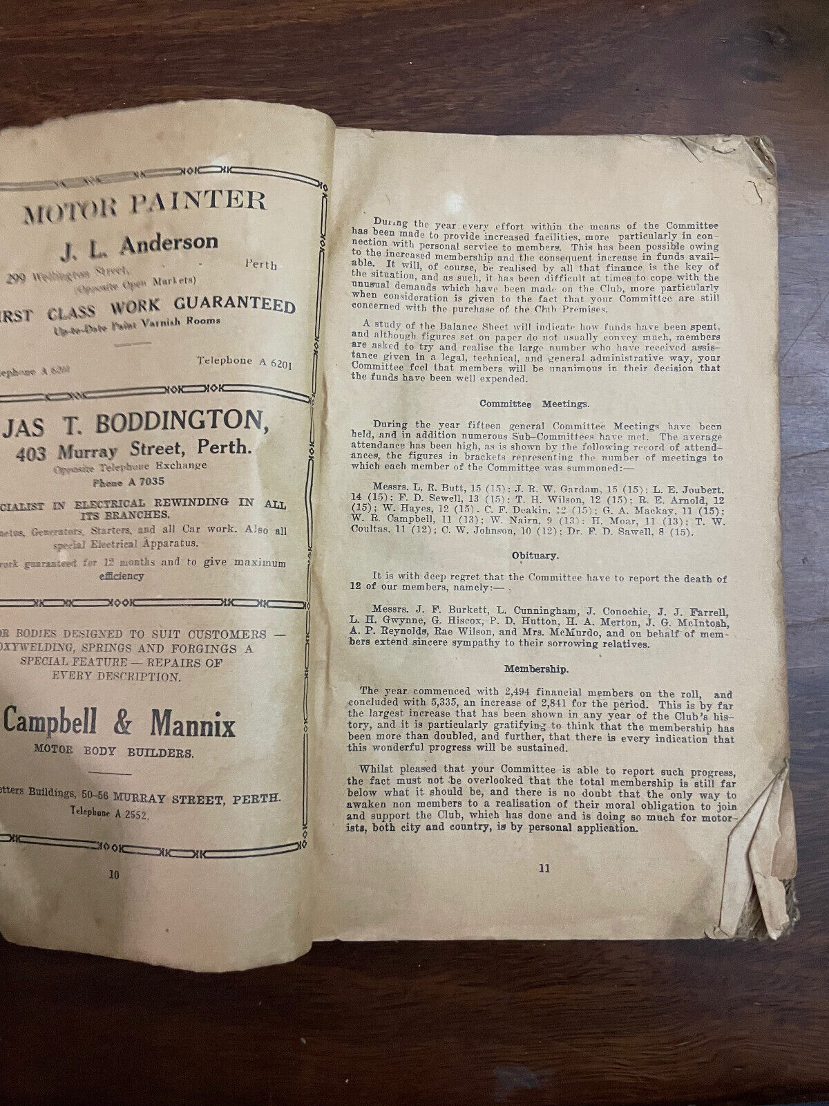 RAC WA Motor Vehicle Registrations 1927