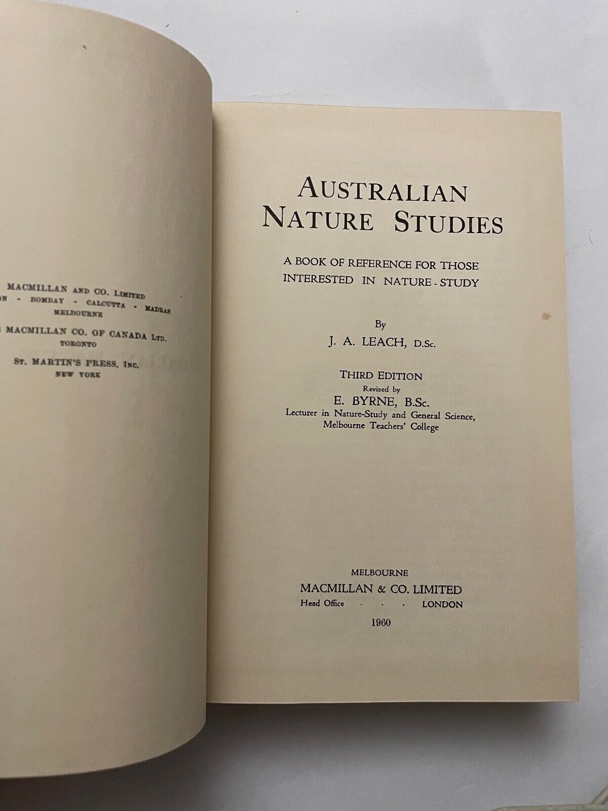 Australian Nature Studies by J A Leach (3rd edition)