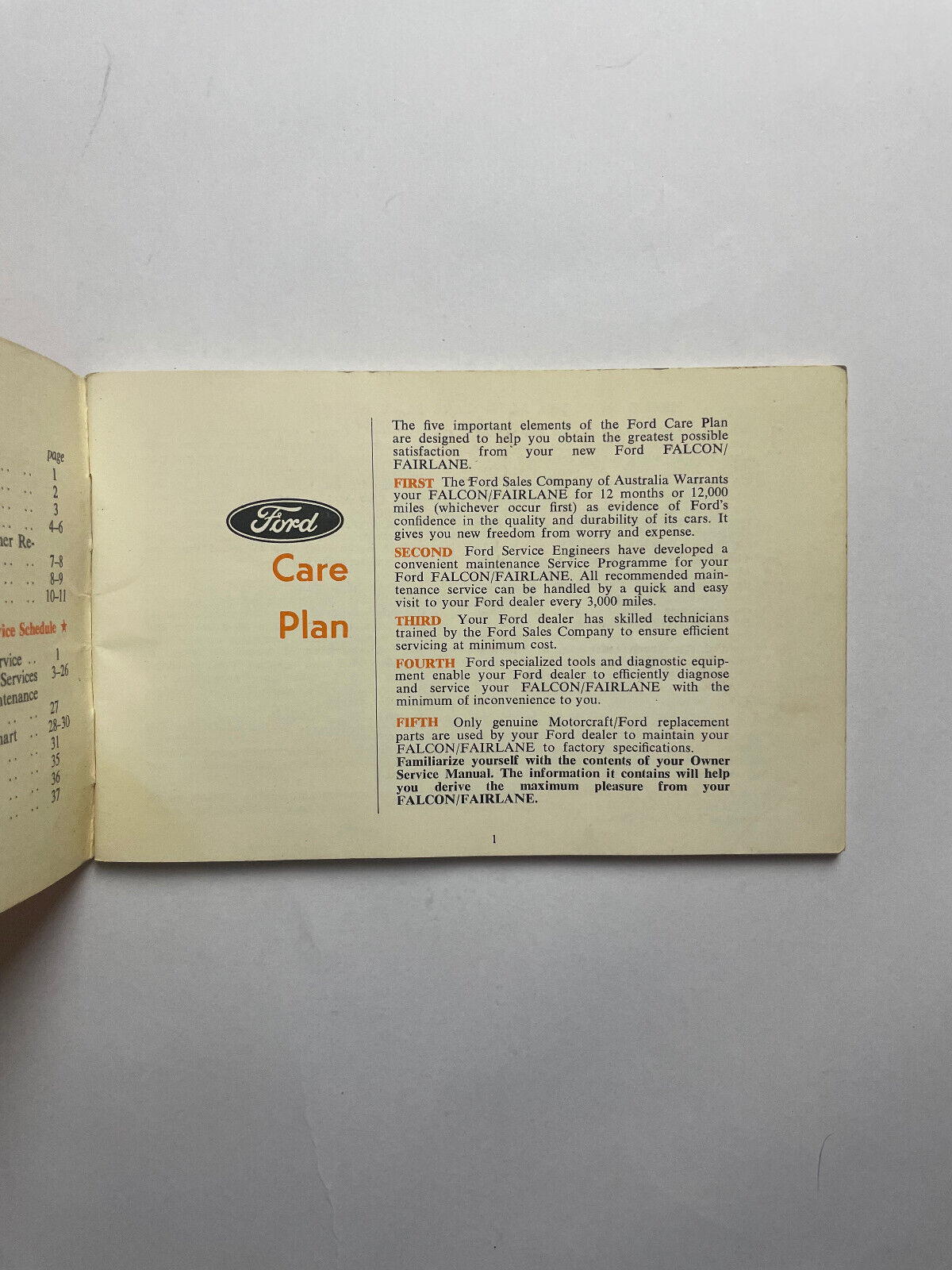 FORD FALCON XA & FAIRLANE ZF Series 1972-1973 Service Manual