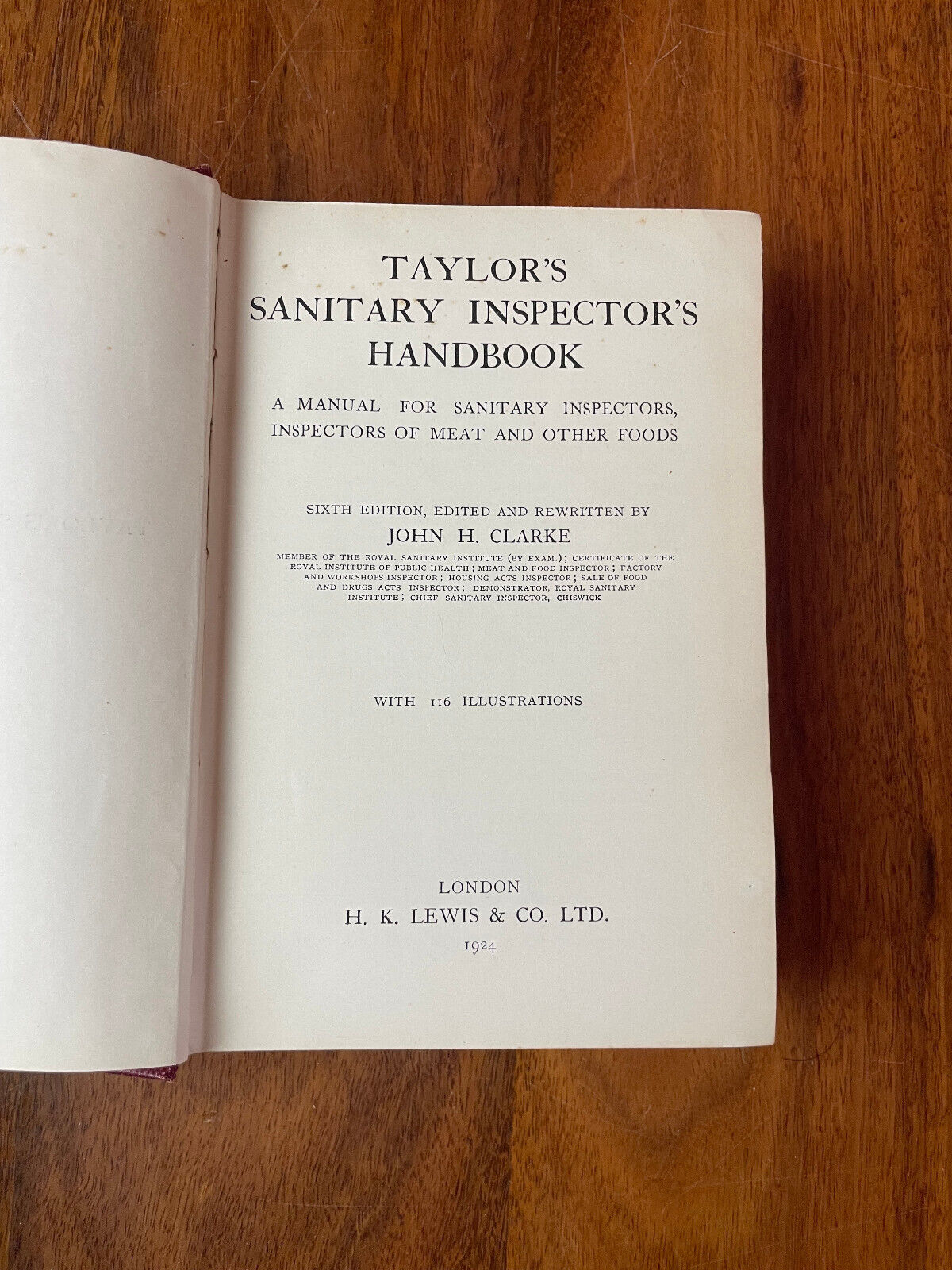 Antique Sanitary Inspectors Handbook Taylor third edition Lewis London 1901 book