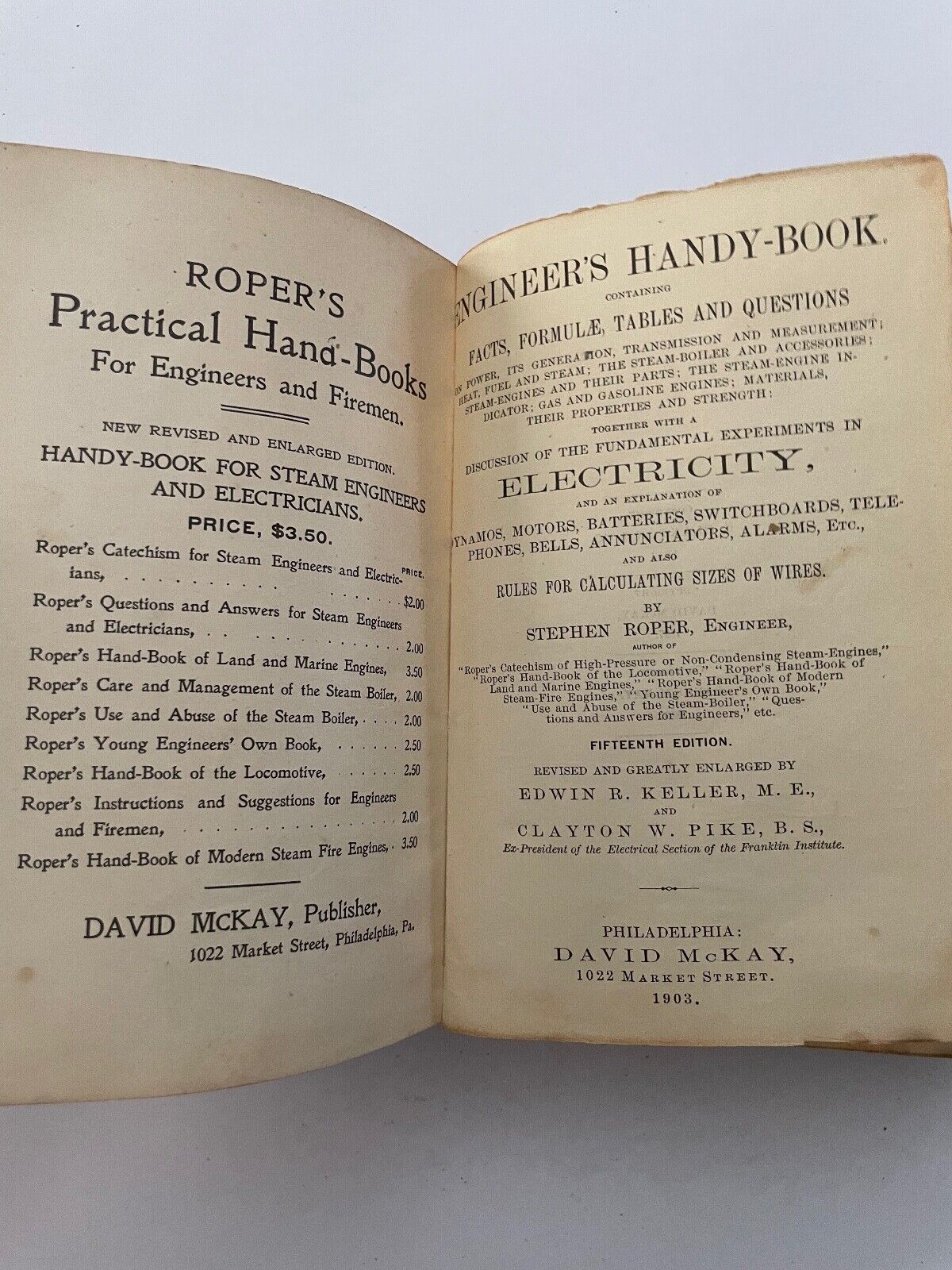Roper's Engineer's Handy-Book for Steam Engineers and Electricians
