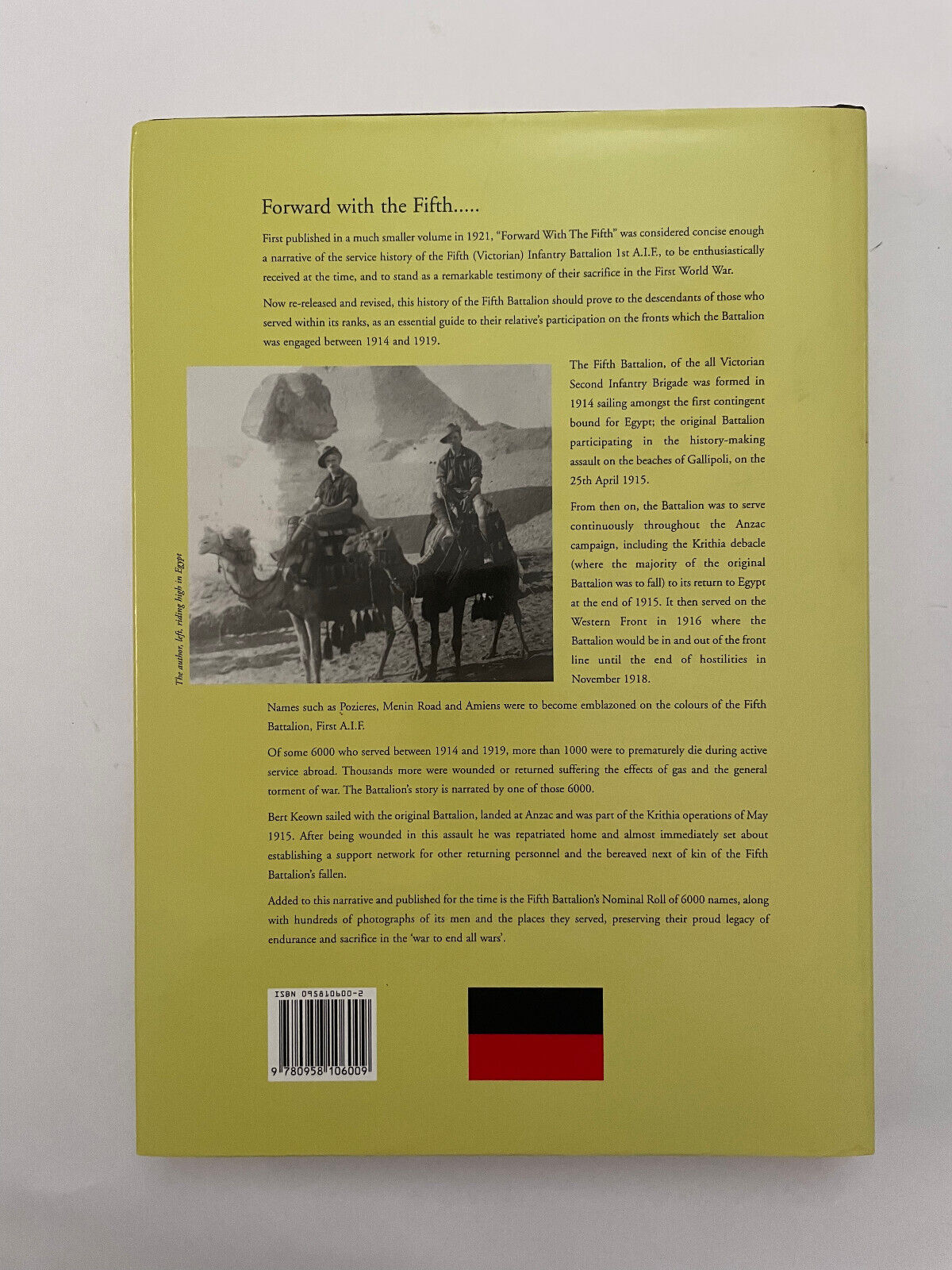 Forward with the Fifth – The story of five years’ war service Fifth Infantry Bat