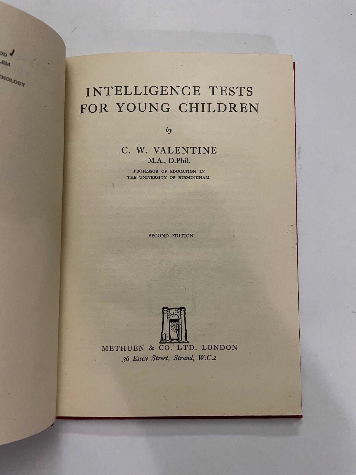 Intelligence tests for Children by CW Valentine