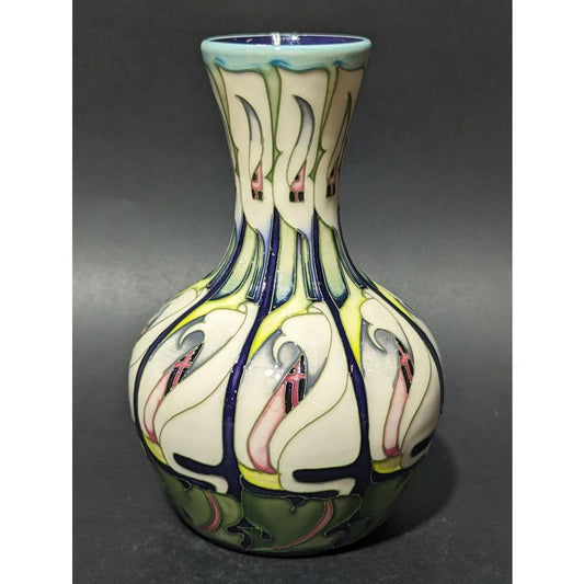 MOORCROFT POTTERY, Tall vase 'Lily Come Home' pattern