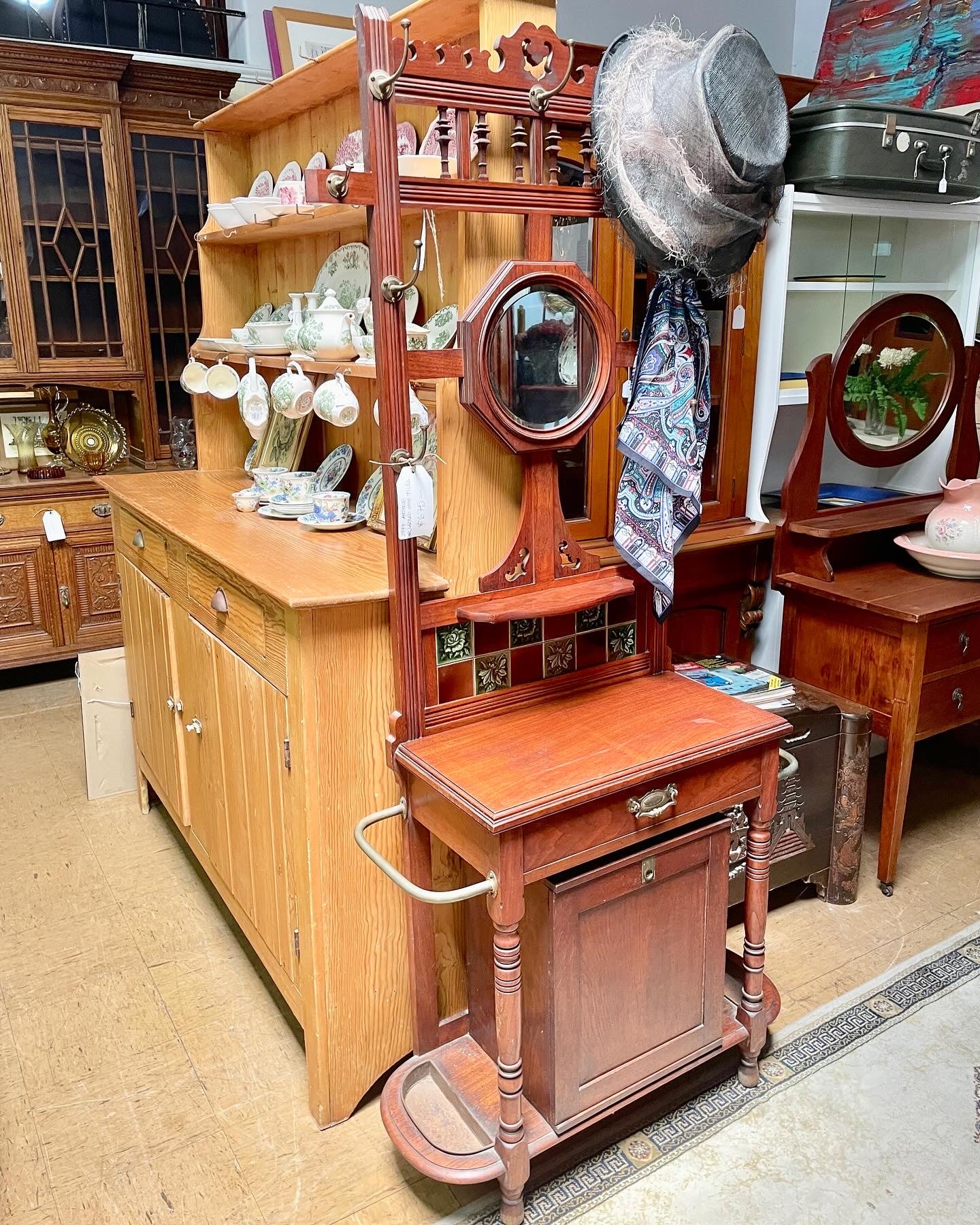 Antique Victorian Oak Hallstand
