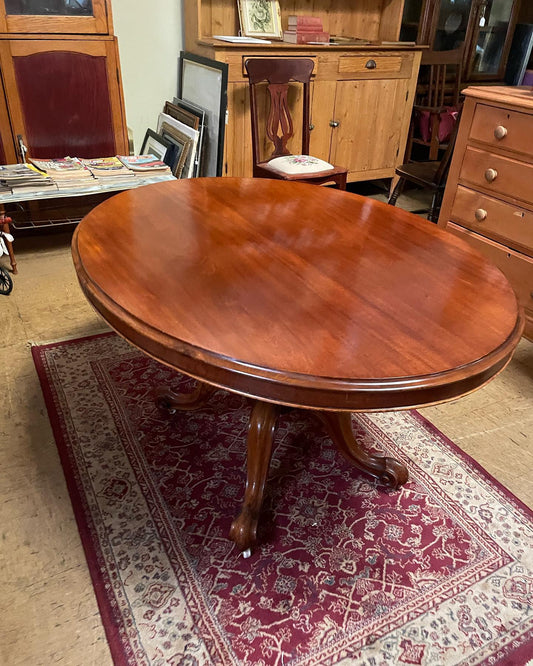 Victorian Mahogany Oval Tilt-top Dining Table