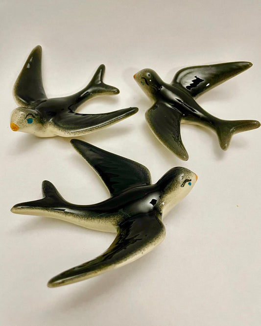 Flight of Vintage Wall Sparrows
