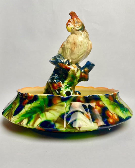 Falcon ware bird centrepiece by T. Lawrence Earthenware manufacturer