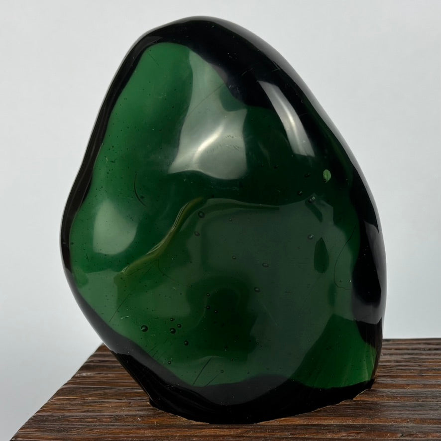 Large Freeform Emerald Green Studio Art Glass Sculpture 3.34kg
