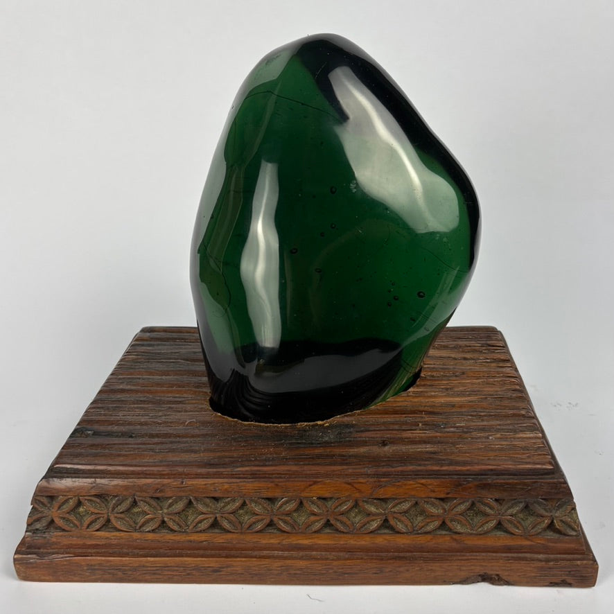 Large Freeform Emerald Green Studio Art Glass Sculpture 3.34kg