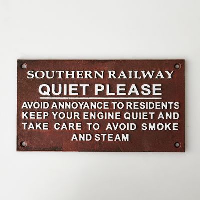 Southern Railway Quiet Please Cast Iron Sign