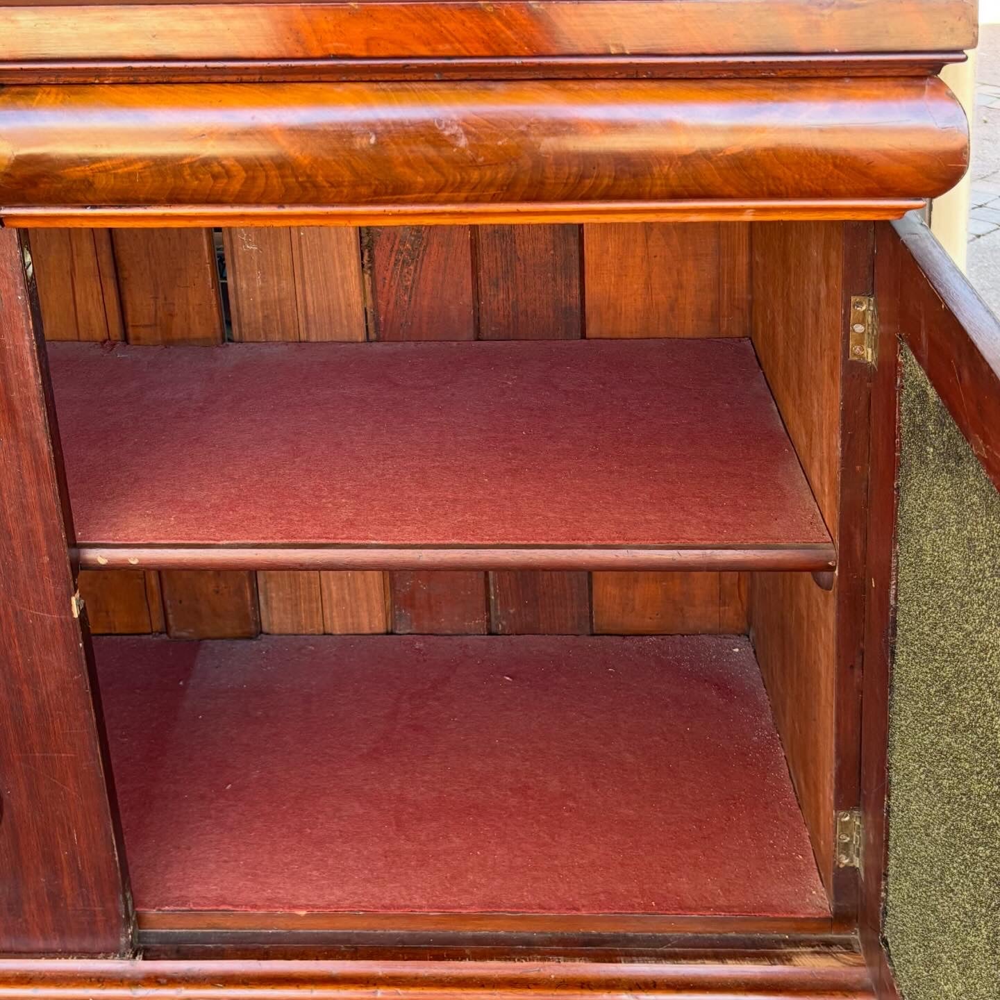 Victorian Mahogany Chiffoniere Carved Backboard Cupboard 123cm