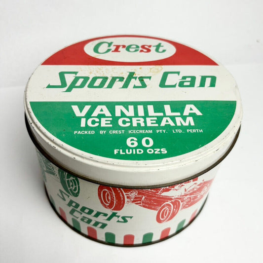 Vintage Crest Sports Can Ice Cream Tin