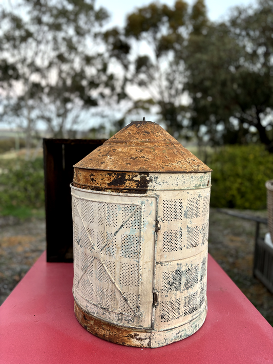 Round Vintage Coolgardie Meat Safe 60cm high