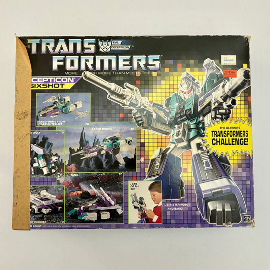Sixshot 100% Complete W BOX 1987 Vintage Hasbro G1 Transformers Action Figure