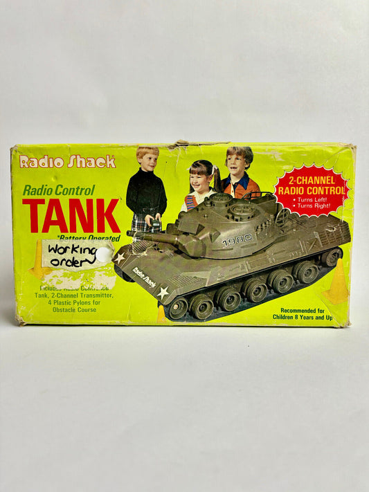 Vintage  Radio Control Tank Radio Shack Original Box 1984 Vintage Toy