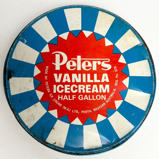 Vintage Peters Ice Cream Tin Lid Only, Perth