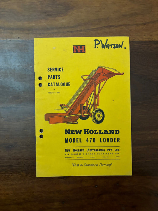 SERVICE PARTS CATALOGUE (ISSUE 6-66) NEW HOLLAND MODEL 470 LOADER