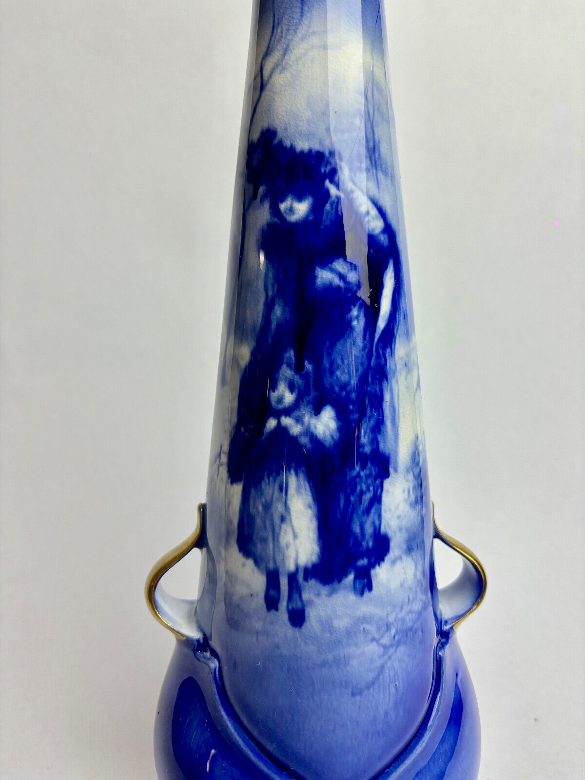 Royal Doulton Blue Mother & Child Vase