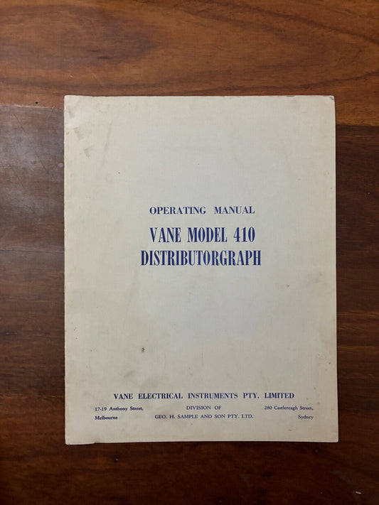 Operating Manual Vane Model 410