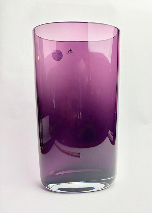 Vintage Visla Cosmos Amethyst Vase (boxed, like new) 28cm heavy