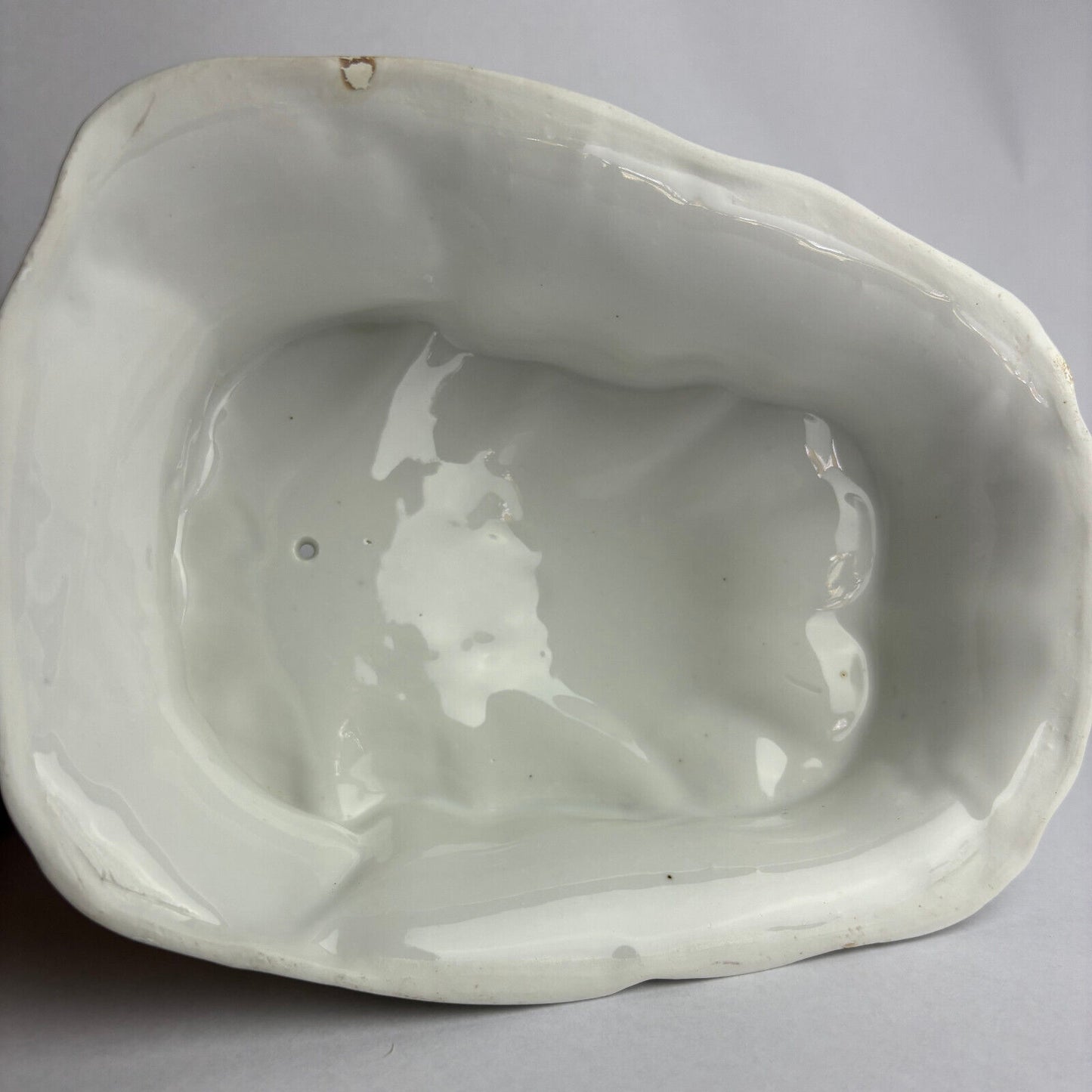 Large White Victorian Cheese Dish and Cover