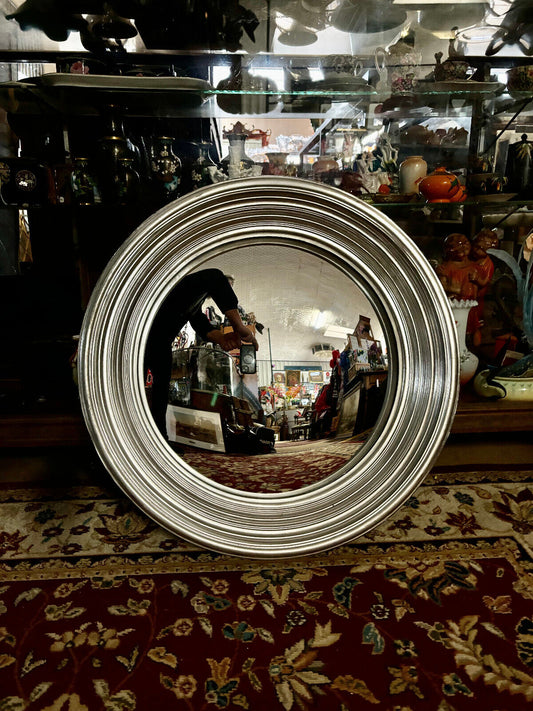 Round Silver Convex Mirror 64cm