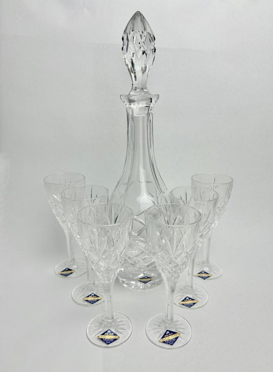 Bohemia Lead Crystal 7-piece set decanter glasses