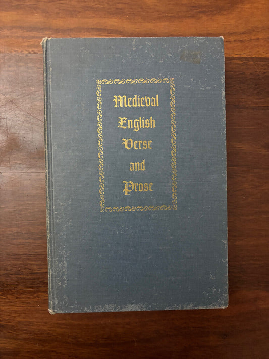 Medieval English Verse and Prose by Roger Loomis -Hardcover -1948 -Vintage Prose