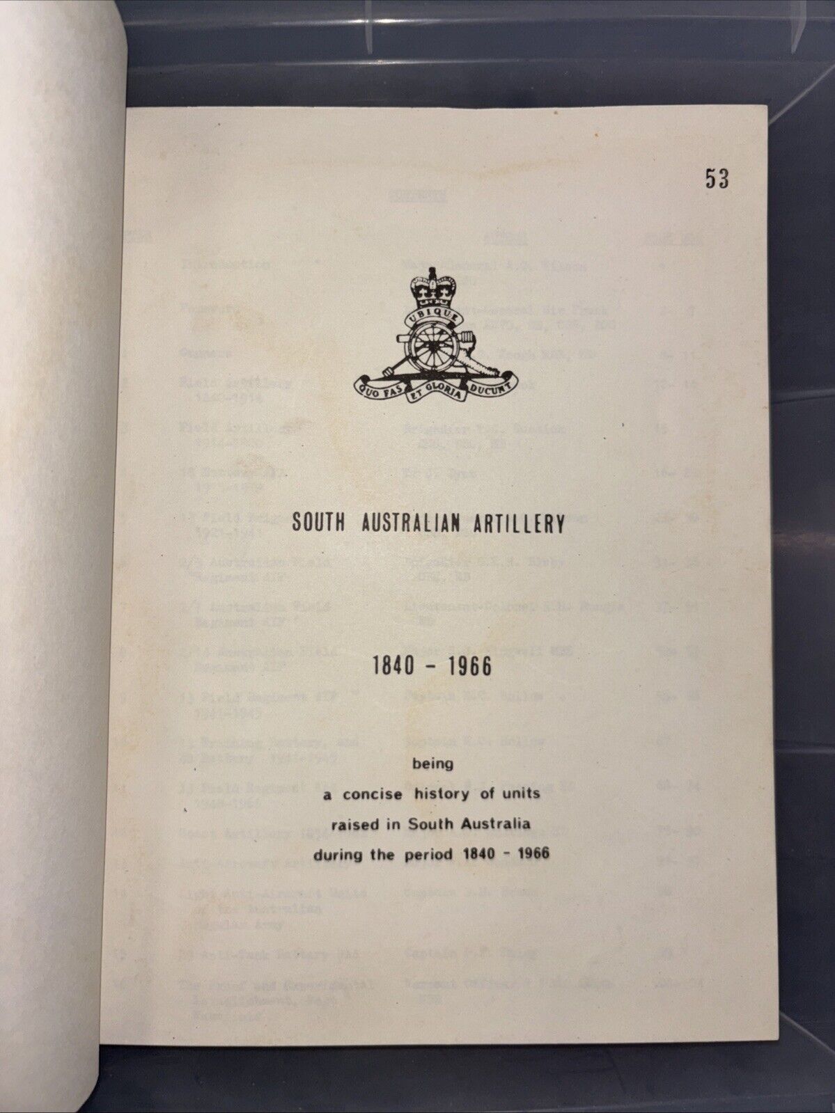 South Australian Artillery 1840 - 1966 Book