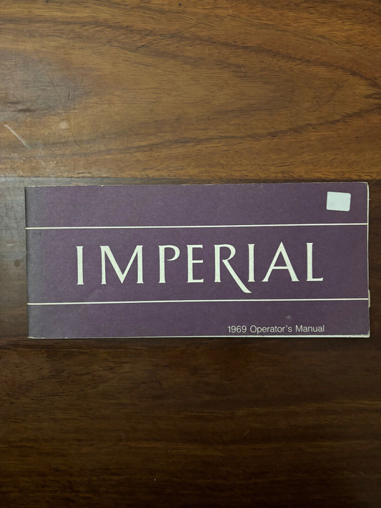 Original 1969 Chrysler Imperial Operator's Manual, Paperback